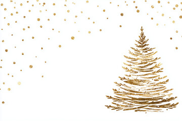 Golden Minimal Christmas Tree with Soft Glow