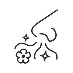 nice smells, pleasant smell, thin line vector illustration
