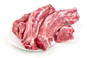 Raw Pork Ribs, isolated on white background