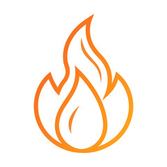 Fire icon line art. Fire icon vector illustration.