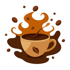 International coffee day. A meeting with a hot cup of coffee.