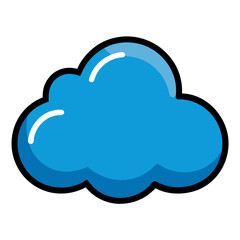 A splendid blue cloud icon vector. 