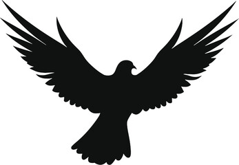 Fototapeta premium Vector art of silhouette of a bird with wings spread