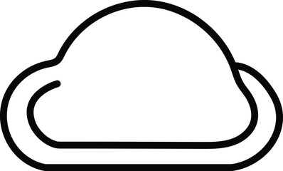 Thick Line Art Icon of Cloud Symbol for Data Storage, Networking, and Digital Technology Concept