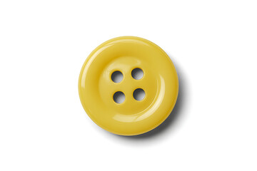 Yellow button isolated on white background
