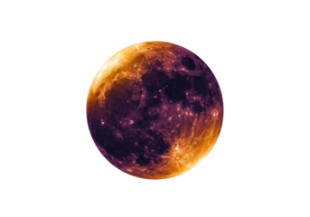 Isolated planet with glowing fiery surface, unique celestial body in deep space realm