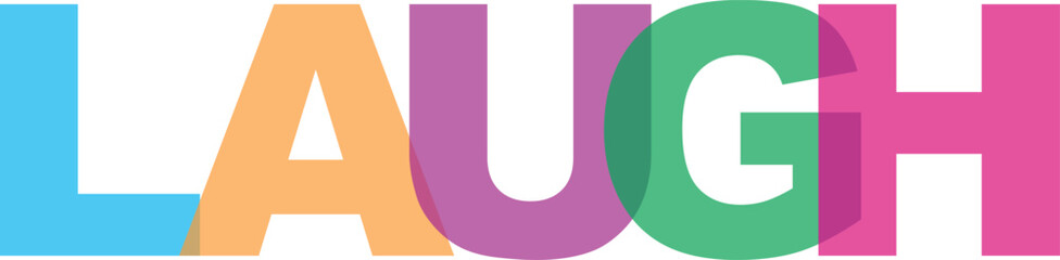 Colorful laugh letters conveying joy and amusement in a fun typography design