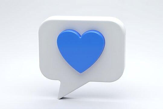Blue heart in a speech bubble to show love and support on social media