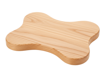 Isolated bone-shaped wooden board for chopping, cutting, food preparation and presentation