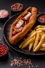 French fries are salty, crispy, and fried in oil, unhealthy takeaway food. French fries