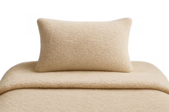 Beige plush wool bedding set offering comfort
