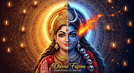 Prosperity and Protection – Fusion of Lakshmi and Kali Goddess Art