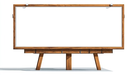 A large, empty, wooden billboard structure, angled to the viewer. Shadows enhance the perspective