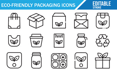 Eco Packaging Icon Collection for Brands Focused on Sustainability