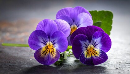 Close Vibrant Purple Violets With