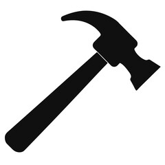 Silhouette of Hammer on white background