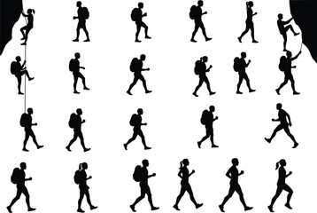 Fototapeta premium Adventure Fitness Silhouette – Outdoor Training and Sports Vector Design