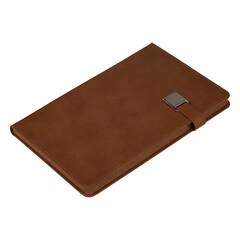 Leather Journals and Notebooks in brown colors. Concept shot, top view. Custom background Journals and Notebooks view. Leather Sketchbook. Space Blank for text