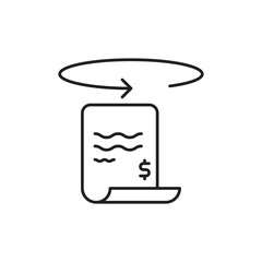 Refund Icon, Return Payment SaaS Dashboard.