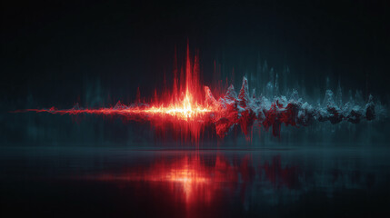 An AI using acoustic analysis to find a defect in a soundwave, a concept for predictive maintenance.