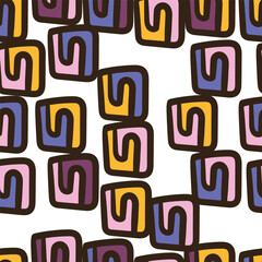 Square and S symbol seamless pattern.