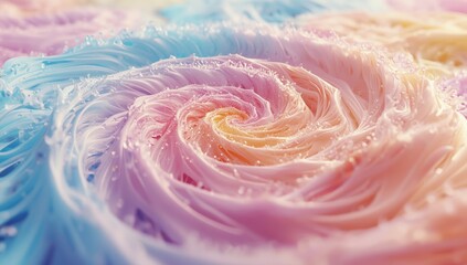 Un hermoso remolino de colores pasteles que evoca un sue&ntilde;o, con suaves ondulaciones que recorren su superficie brillante