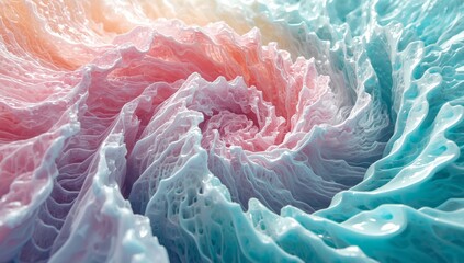 Explorando las olas de colores suaves en un horizonte texturizado lleno de formas hipn&oacute;ticas y armoniosas que evocan calma y belleza