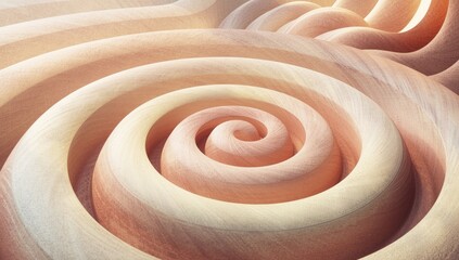 Formas onduladas en un paisaje abstracto de madera que evoca calma y armon&iacute;a en un entorno sereno y minimalista