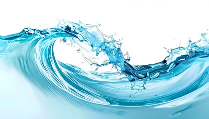 A close-up view capturing the fluidity and dynamic movement of a translucent blue water wave
