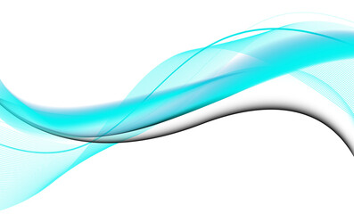 Abstract flowing wave of turquoise light particles on a dark background