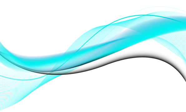 Abstract flowing wave of turquoise light particles on a dark background