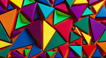 3D effect colorful triangles