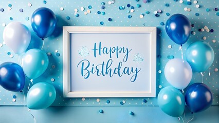 Happy birthday card background with balloons