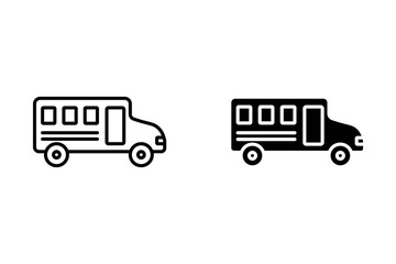 Bus icon set. bus vector icon