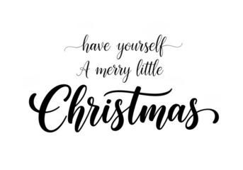 Elegant calligraphy text have yourself a merry little christmas, isolated on transparent background
