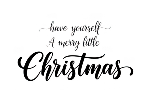 Elegant calligraphy text have yourself a merry little christmas, isolated on transparent background