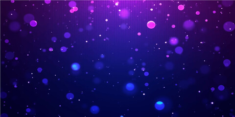 Abstract blue background with bright pink and purple bokeh lights, glowing particles, and shiny star decoration © PIXEL RISE