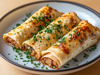 Delicious chicken enchiladas home kitchen food photography cozy atmosphere close-up culinary delight