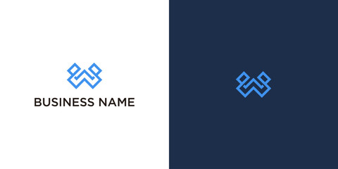 Modern Letter W and A Monogram Logo Design with Geometric Style for Technology and Corporate Branding