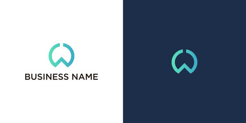 Modern Letter W and C Monogram Logo Design with Gradient Circle for Technology and Corporate Branding