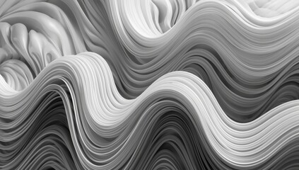 Exploraci&oacute;n de texturas fluidas en blanco y negro que evocan un paisaje abstracto en movimiento