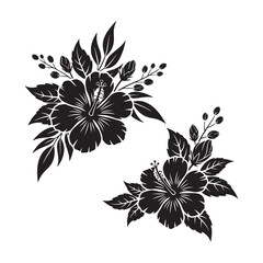 set ofjoba flower vector isolated white background .
