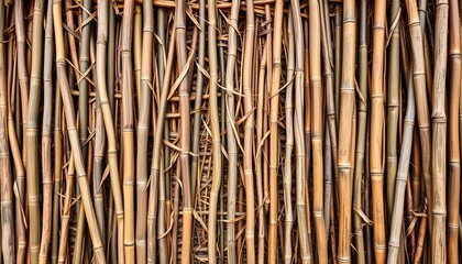 Intricate Dry Bamboo Stalks Seamlessly