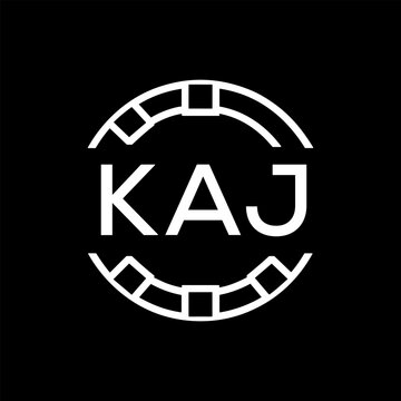 Clean Line Art Monogram Emblem for Brands, KAJ Later Logo, Unique Letter  Logo with Circular Motif, 
