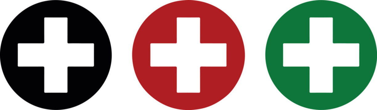 Medical Cross, First aid medical sign flat icon 