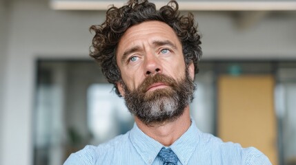 Obraz premium Man with beard and glasses.