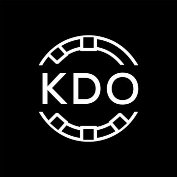 Clean Line Art Monogram Emblem for Brands, KDO Later Logo, Unique Letter  Logo with Circular Motif, 
