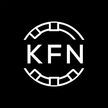 Clean Line Art Monogram Emblem for Brands, KFN Later Logo, Unique Letter  Logo with Circular Motif, 
