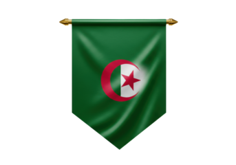 Isolated Algerian flag pennant vector graphic rendering for design project or presentation