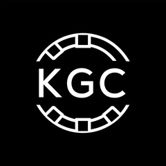 Obraz premium Clean Line Art Monogram Emblem for Brands, KGC Later Logo, Unique Letter Logo with Circular Motif, 